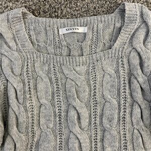 Gray Cable Knit Sweater
